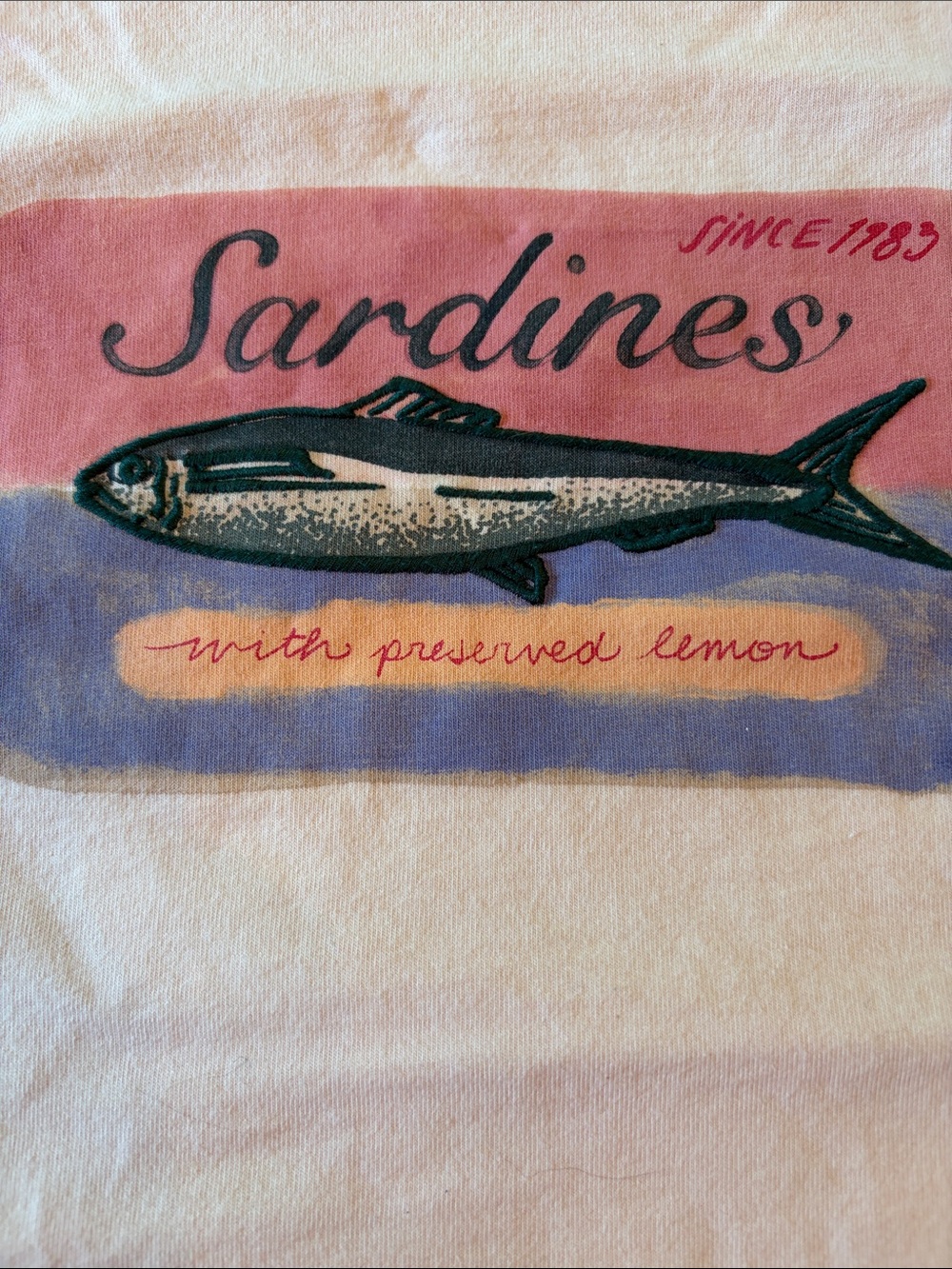 J. Crew Light Pink 'Sardines' Graphic Short Sleeve Tee - Picture 3 of 4